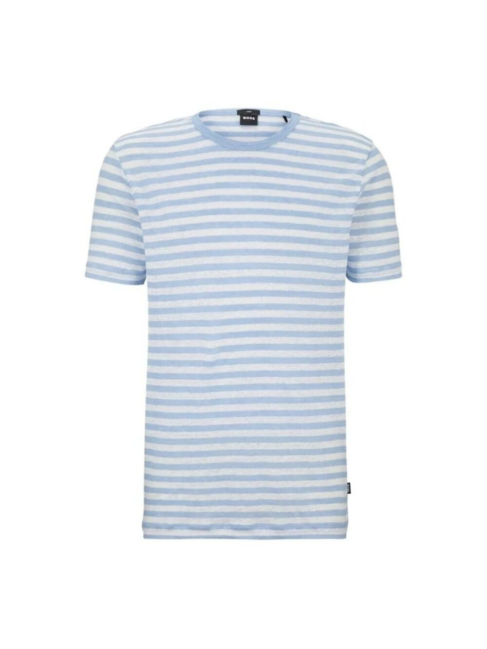 Hugo Boss Tiburt 350 Linen T-Shirt Men's XXL Blue White Stripe Crewneck